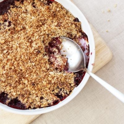 Peach and Cherry Crumble (Gluten Free, Vegan)