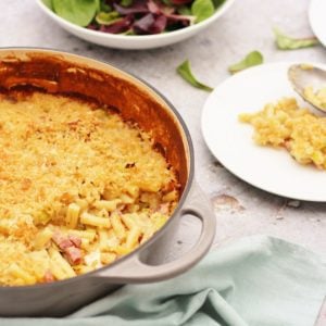 Macaroni Cheese with Bacon and Leeks