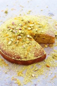 Orange, Pistachio and Honey Polenta Cake