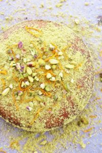 Orange, Pistachio and Honey Polenta Cake