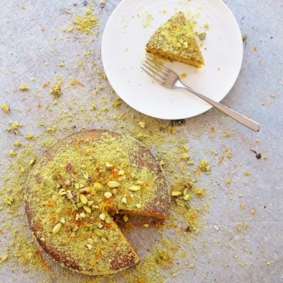 Orange, Pistachio and Honey Polenta Cake