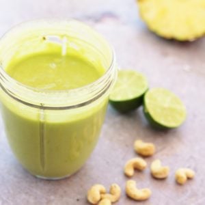 Pineapple, Mango, Coconut and Cashew Nut Smoothie