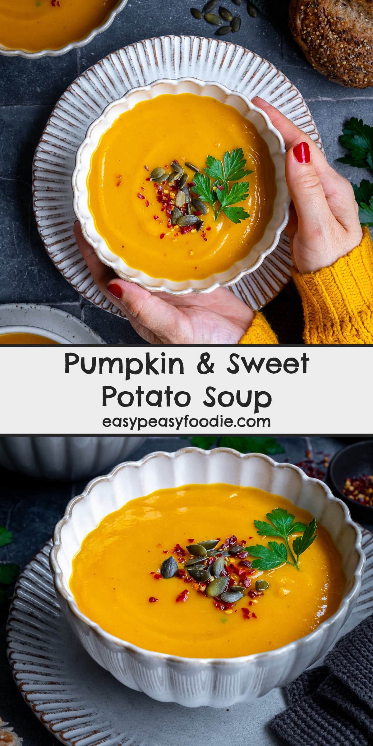 Pumpkin and Sweet Potato Soup Pin