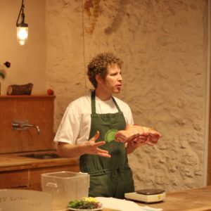 Andy teaching us how to brine ham at the River Cottage