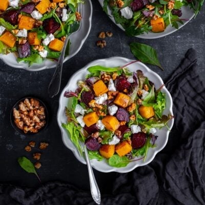 Roasted Butternut Squash and Beetroot Salad with Feta and Walnuts Hero