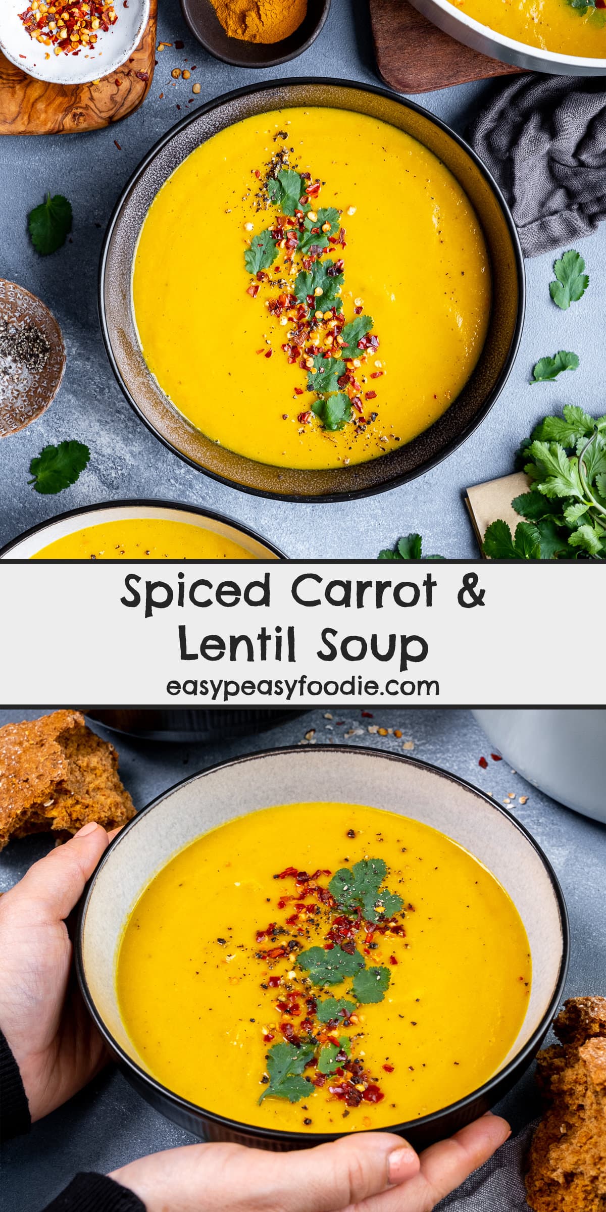 Spiced Carrot and Lentil Soup Pin