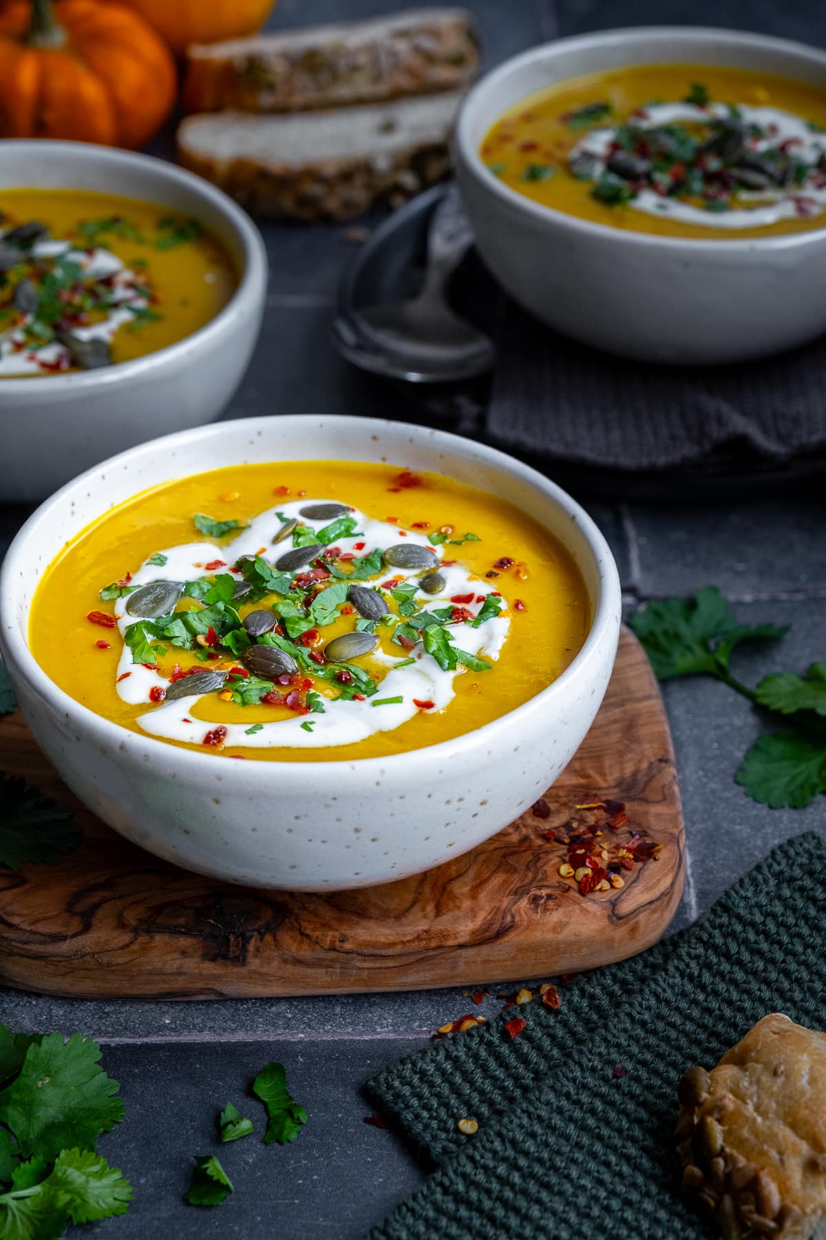 Closeup of Spicy Pumpkin Soup