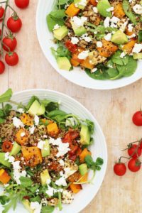 Squash, Quinoa, Avocado and Feta Salad