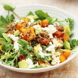 Squash, Quinoa, Avocado and Feta Salad