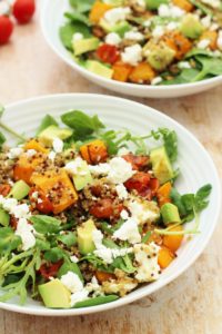 Squash, Quinoa, Avocado and Feta Salad