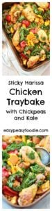 This Sticky Harissa Chicken Traybake, is simple, quick and delicious - perfect for busy weeknights. It’s also healthy, gluten free and dairy free!