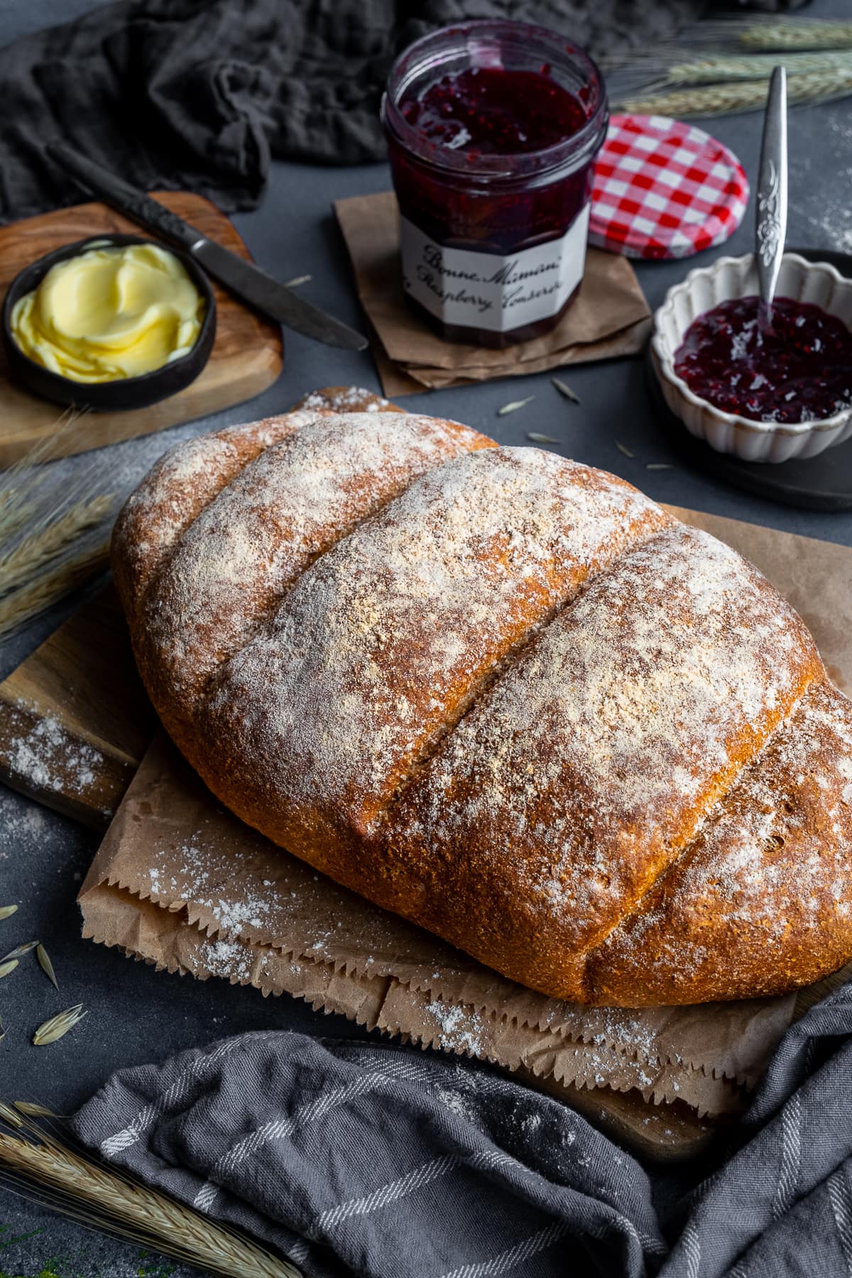 Super Simple Wholemeal Bread with Bonne Maman Raspberry Jam