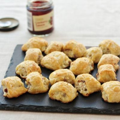 Turkey, Cranberry and Feta Sausage Rolls