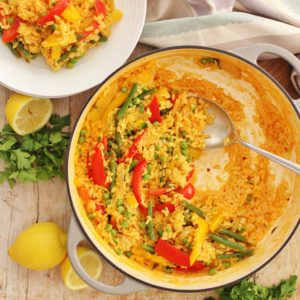 Easy One Pot Vegetable Paella Vegan