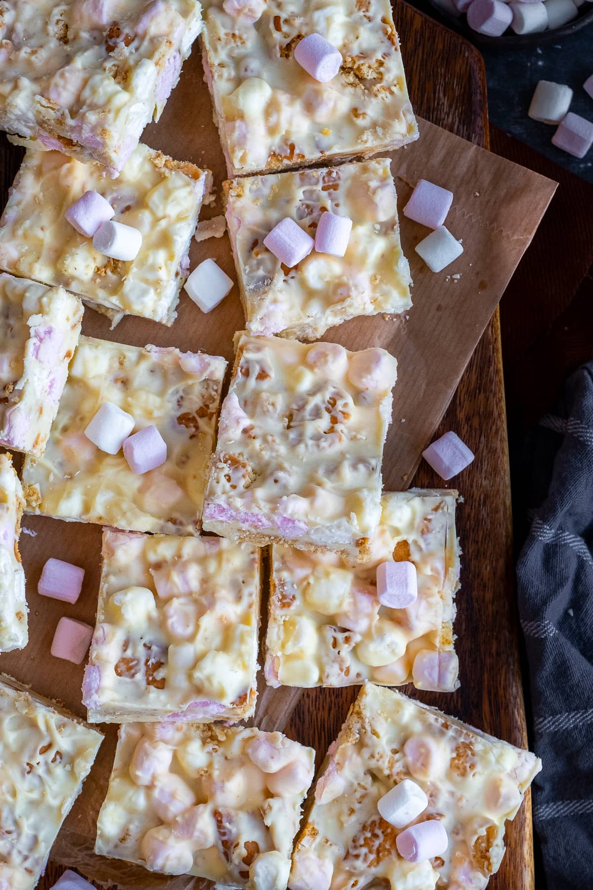 Overhead shot of White Chocolate Rocky Road